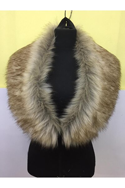 kurkyaka Kadın Camel Imitasyon Kürk Şal Yaka & Kolluk