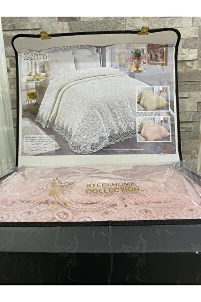 ES MİNA Estmina Fransız Güpürlü Pudra Battaniye Seti