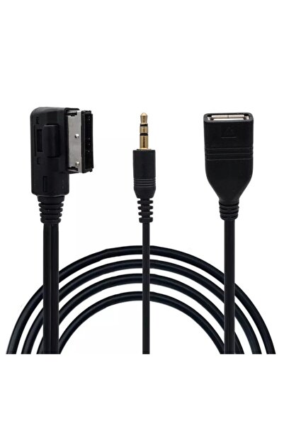 Autoline Audi Mmı Uyumlu Aux Kablo/ Usb Şarj Kablosu 150cm A4-a5-a6-a8-q5-q7