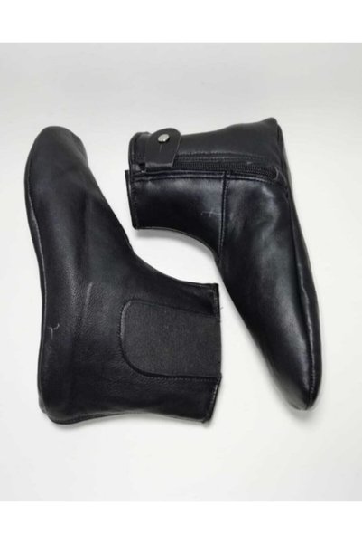 GENÇ KARDEŞLER Sheepskin Miflon Inside Elastic-Zipper Quality Leather Socks Mest