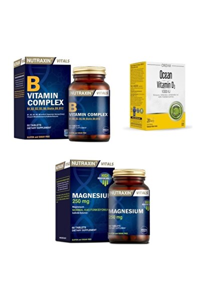 Ocean D3 1000 Iu Sprey 20 Ml+nutraxin B Vitamin Complex+nutraxin Magnesıum Cıtrate