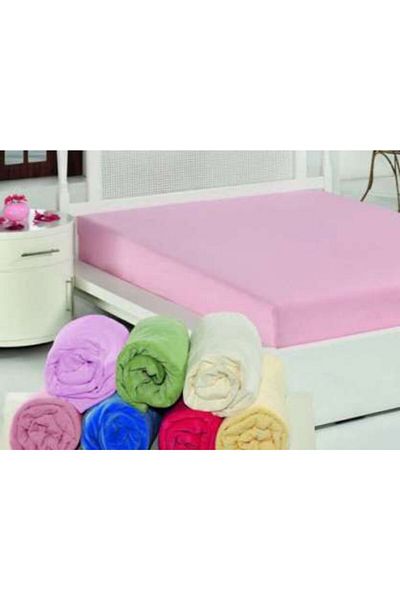 MERTİM Ροζ 180x200 Mertim Χτενισμένο Βαμβακερό Σεντόνι King Size Elastic
