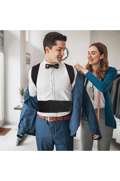 Ankaflex Unisex Μαύρο Ιατρικό Διπλό Κορσέ Όρθιας Στάσης Συσκευή Όρθιας Στάσης