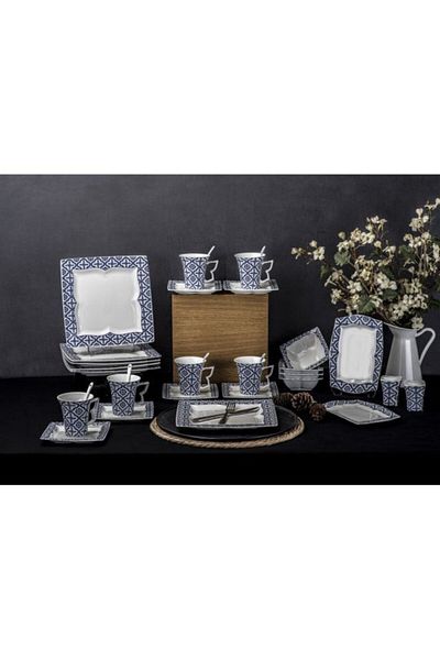 Taç Evolya 4046 Model 32 Piece Porcelain Breakfast Set