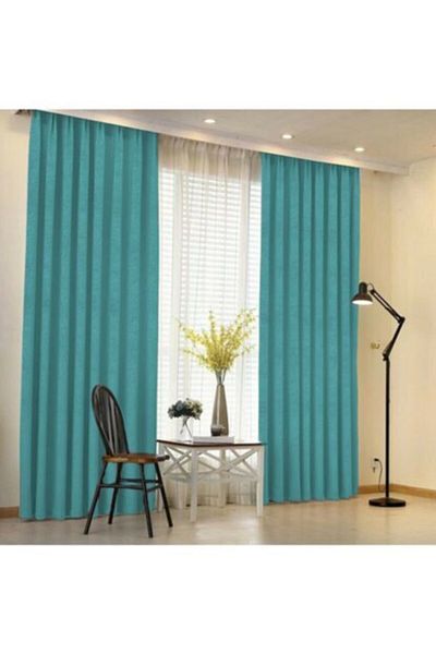 PurpleShopping Plain Stitched Extrafor Drawstring Honeycomb Velvet Textured Background Curtain