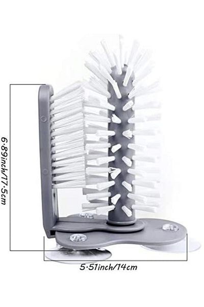 CMT Glass Washing Brush Practical Glass Washing Brush with Suction Cup