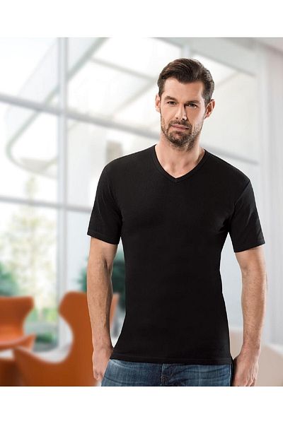 Anıt Men's V-Neck Half Sleeve 3 Pieces Black Undershirt 1109
