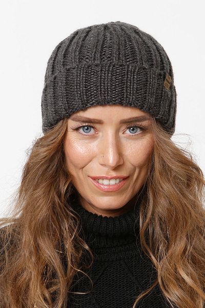 Vemod 75 Labeled Folded Knitted Beanie - Anthracite