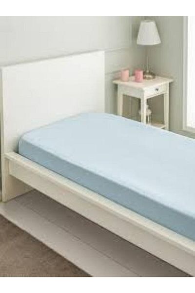 MERTİM Blue Combed Single Fitted Sheet 100 200