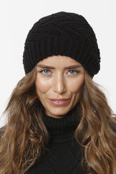 Vemod 36 قبعة محبوكة مبطنة - أسود