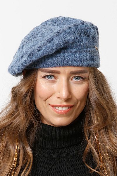 Vemod Mohair Painter Knitted Beret - Blue