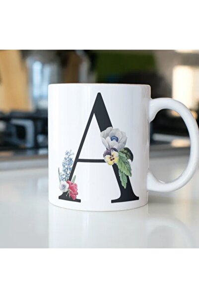 IŞILAY REKLAM كوب على شكل حرف A مزين بالزهور