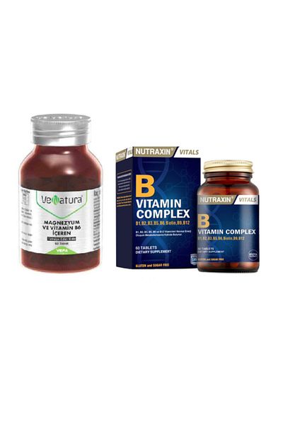 VeNatura Magnesium and Vitamin B6 60 Tablets - Nutraxin Vitamin B Complex 60 Tablets