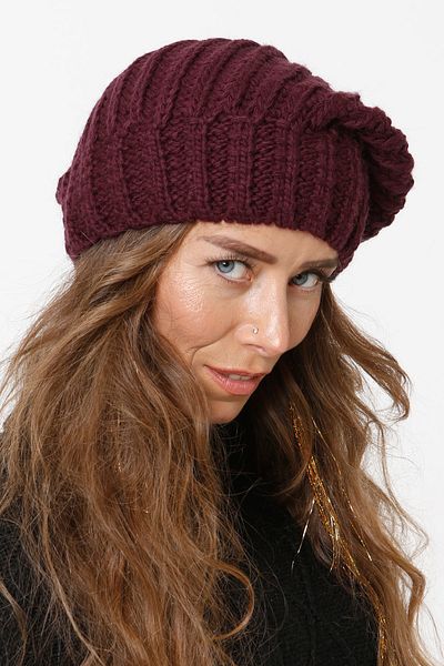 Vemod 51u Pompom Knitwear Knitted Beanie - Purple