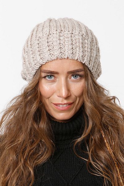 Vemod 51u Pompom Knitwear Knitted Beanie - Stone