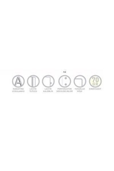 Gıpta Academia A4 Spiral Hard Cover Elastic Notepad 120 Sheets Lined (Pack of 2) 3773