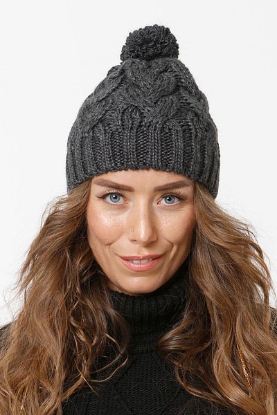 Vemod 83 Pompom Knitwear Knitted Beanie - Anthracite