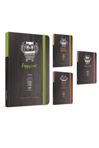 Gıpta Coffee Book Ip Dikişli Sert Kapak Lastikli Not Defteri 17x24cm 120 Kare...