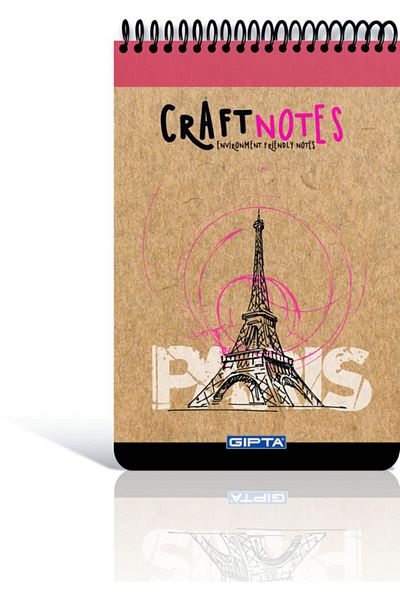 Gıpta Craft Notes A4 Spiraled Kraft Hard Cover Memo Pad (notepad) 100 YpUnlined (Pack of 4)