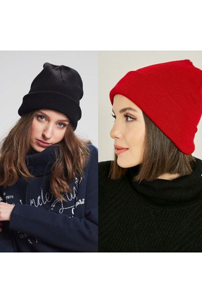 EKstore Black & Red Basic Beret