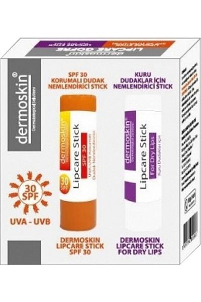 Dermoskin Lip Care + Lip Care Stick Spf 30 Set Lip Care Cream