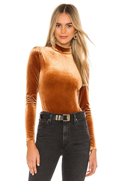 By Kul Design Velvet Women's Bodysuit - Half Turtleneck