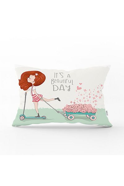 Realhomes Fashion Girl Digital Printed Μοντέρνα Ορθογώνια Μαξιλαροθήκη Ριχτάρι