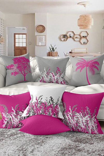 Realhomes Çift Taraflı Özel Tasarım 7'li Kırlent Kılıfı Seti