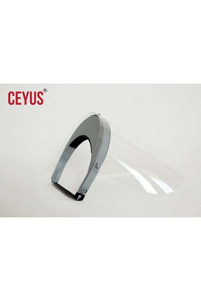 Ceyus واقي الوجه الطبي باللون الرمادي - واقي الوجه مع تعديل زاوية ومضاد للضباب
