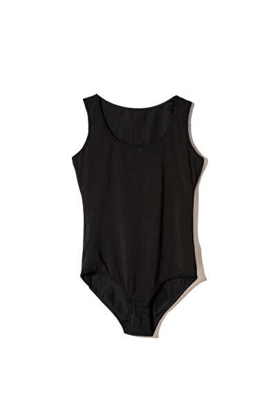 Momslab Жіночий чорний боді з широкими бретелями та застібками