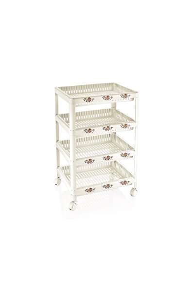 Genel Markalar Özmet 4 Katlı Lüks Linda Sebzelik Tekerlekli Kiler Raf