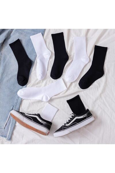 BGK Unisex Kolej Düz Desensiz Çorap 6 Adet