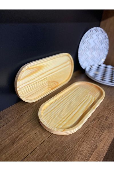 Bayev 2-Piece Brown Wooden Presentation Board - Oil Coaster Large Size