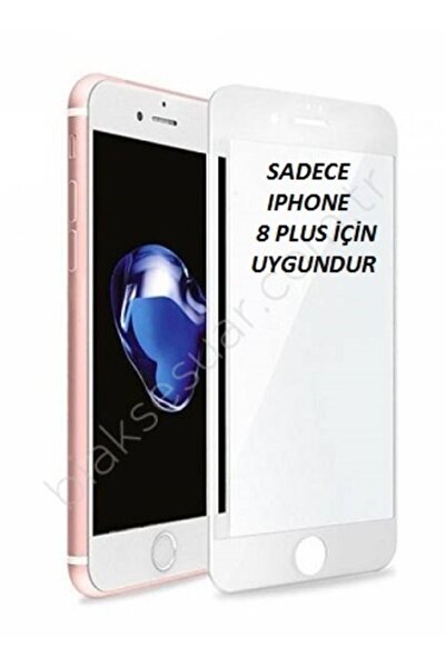 JACQUELYN Iphone 8 Plus Beyaz Tam Kaplayan Ön Ekran Koruyucu-tempered Glass