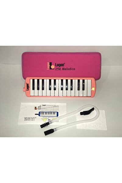 Logon Pembe Kabartma Notalı Klavyeli Melodika 25 Tuşlu Lg25a