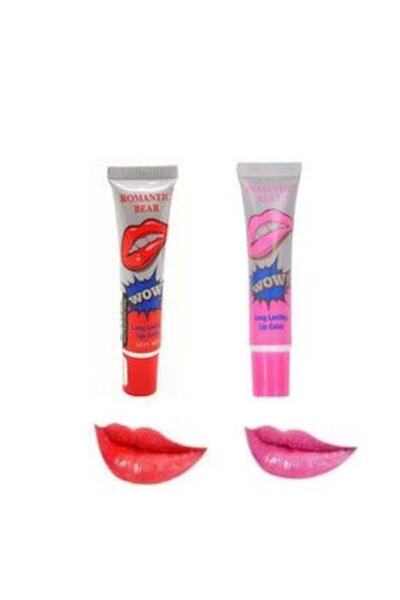 Makeuptime 2 Adet Romantic Bear Kalıcı Soyulan Ruj Sexy Red-rose Pink