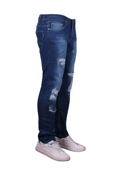 viking's line Men's Denim Trend Clothing Laser Embroidered Shn Blue