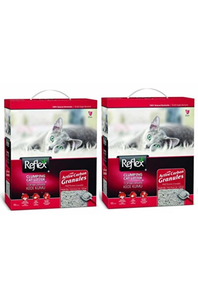 Reflex Granül Aktif Karbonlu Topaklanan Kedi Kumu 10 Lt 2'li Paket