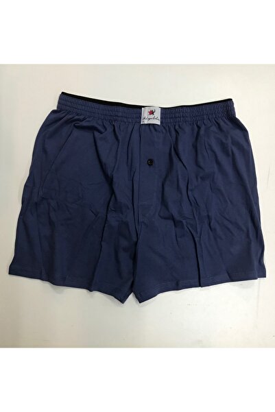 İki Yıldız Μπόξερ μέσης από βαμβακερή πετσέτα Navy Blue μεγάλου μεγέθους