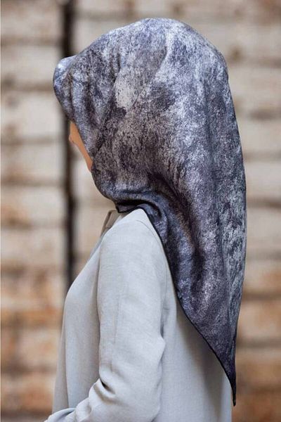 Vissona Γυναικείο μεταξωτό κασκόλ Twill Ασημί