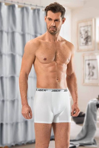 Jiber Ανδρικό Stretch Boxer 156 - Συσκευασία 2 Γκρι Λευκό Ποικιλία, Lycra