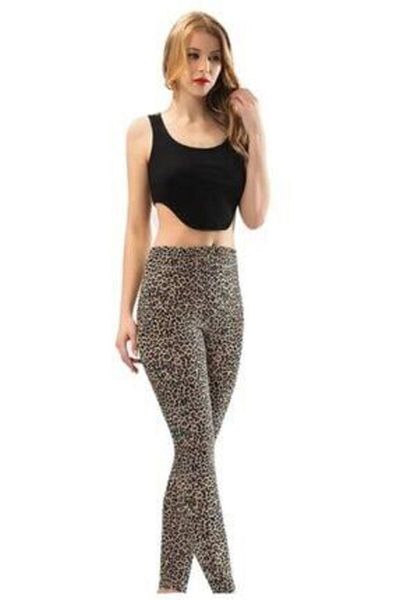 KOTA Women's Leopard Patterned Long Combed Cotton Tights Bustier Set