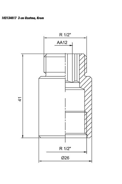 Eca 1/2-3cm Brass E.c.a Extension Chrome - Tap Extension,102134017