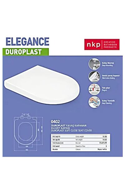 NKP Duroplast Elegance Soft Klozet Kapağı (yavaş Kapanan )