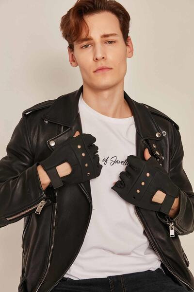 Genel Markalar Erkek Kesik Parmaksız Deri Eldiven K 308