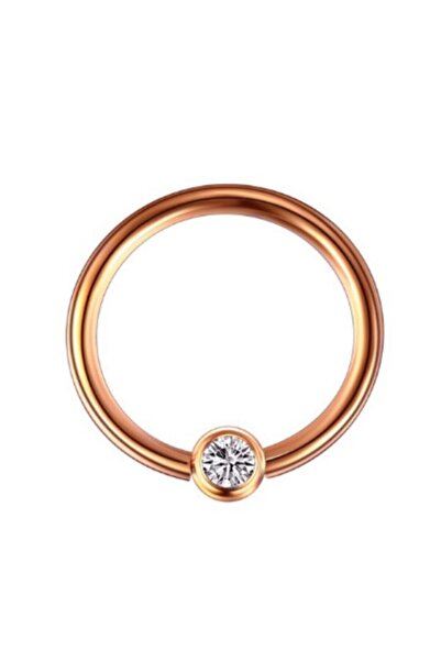 AyçaSilver 316l Cerrahi Çelik Yüksek Kaliteli Kıkırdak Piercing Küpe Rose Renk