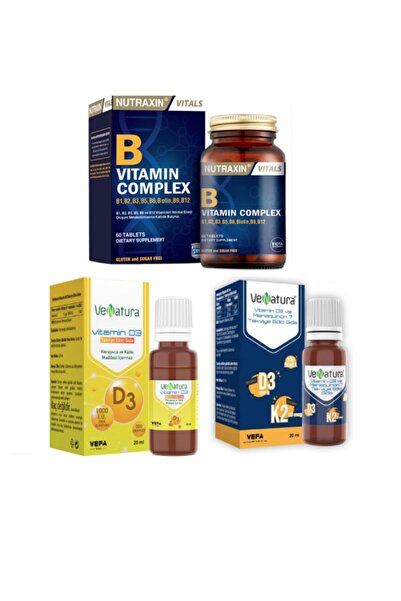 VeNatura D3 Vitamini 20 Ml Damla + D3 K2 Vitamini 20 Ml Damla+ Nutraxin B Vit...