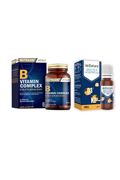 VeNatura D3 Ve K2 Vitamini 20 Ml Damla + Nutraxin B1, B2, B3, B5, B6, B12 Içe...