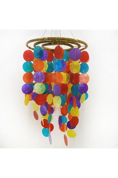 evinizdeki okyanus esintisi turkuaz hediyelik Sedef 3 Sıra Avize-multıcolor