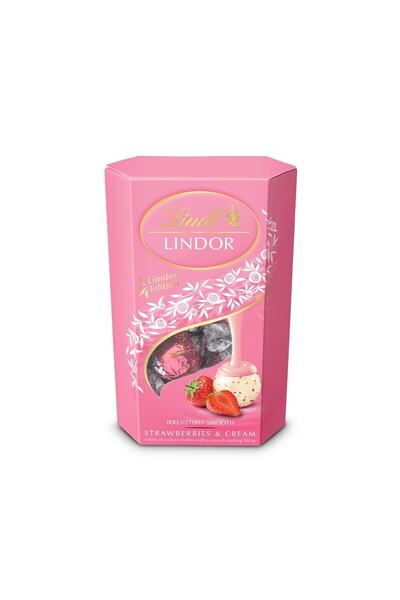 Lindt Lindor Çilekli Beyaz Çikolata Kaplı Toplar 200G